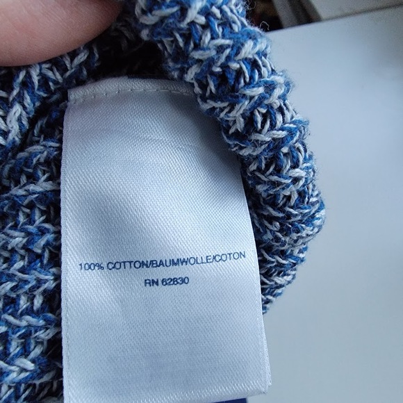 Lands’ End Men’s Drifter Sweater Blue Marled Cotton Knit Crewneck M Preppy - Picture 8 of 9
